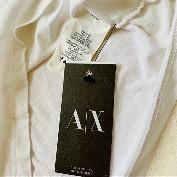 π Armani Exchange white embellished tee sz S - Picture 7 of 8